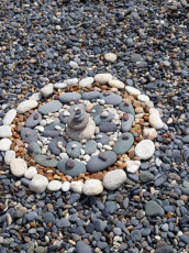 Stone art on Killiney beach